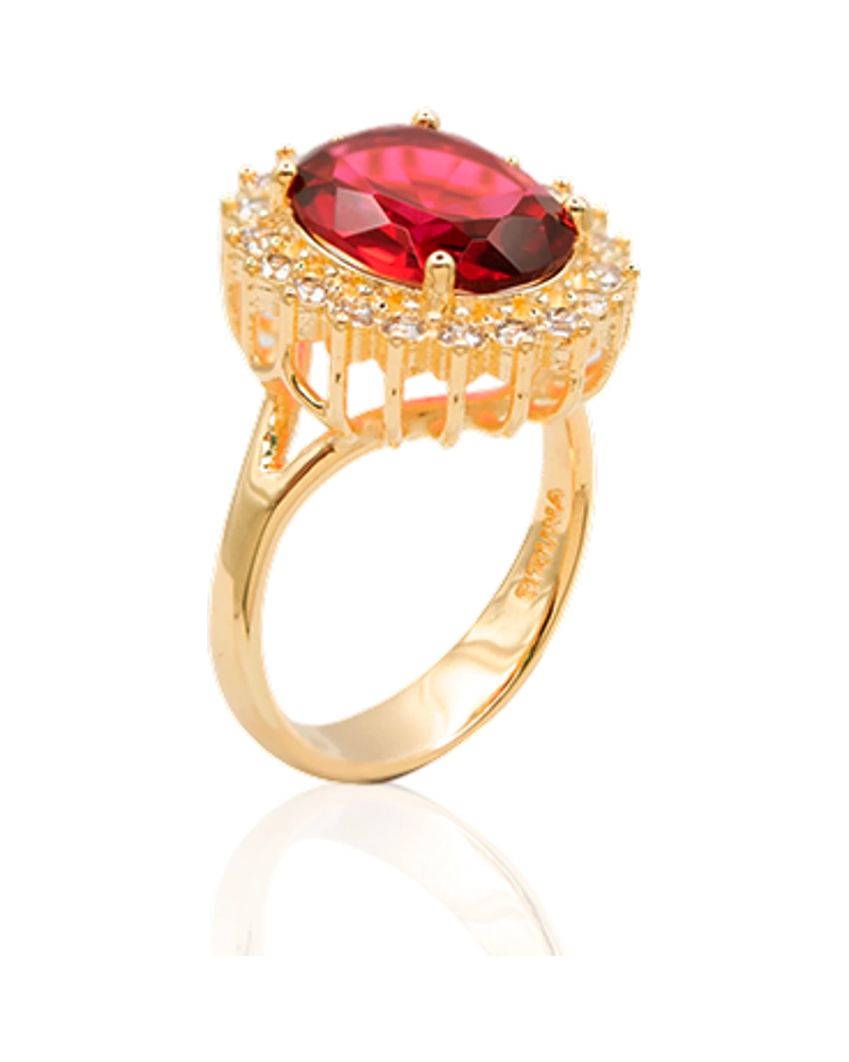 Anel Zirc C/ Cristal Rosa