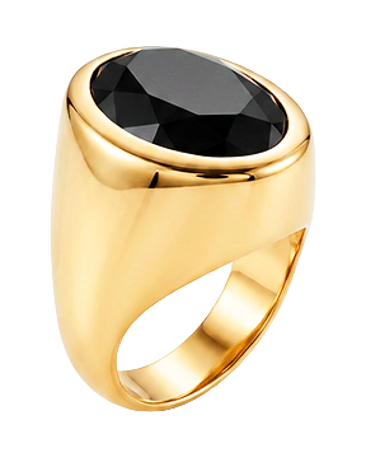 Anel Oval Cristal Preto 18X13
