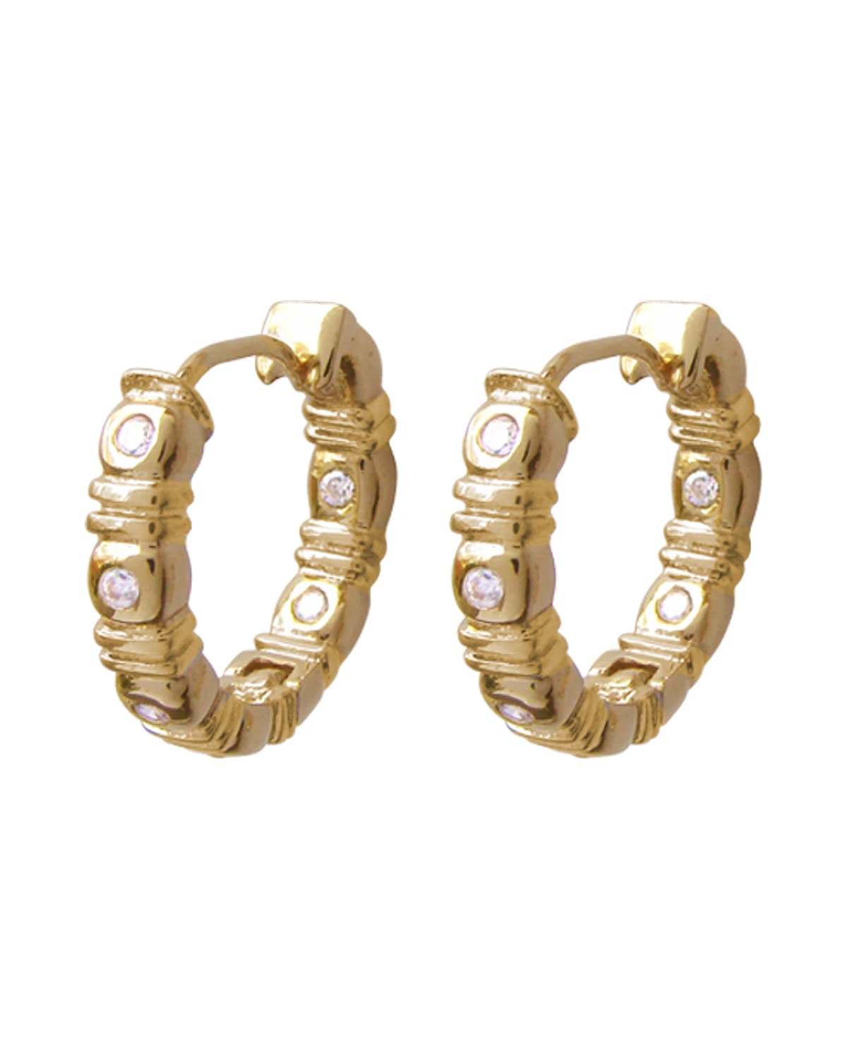 Brinco Argola com Trava 4 Zirconias