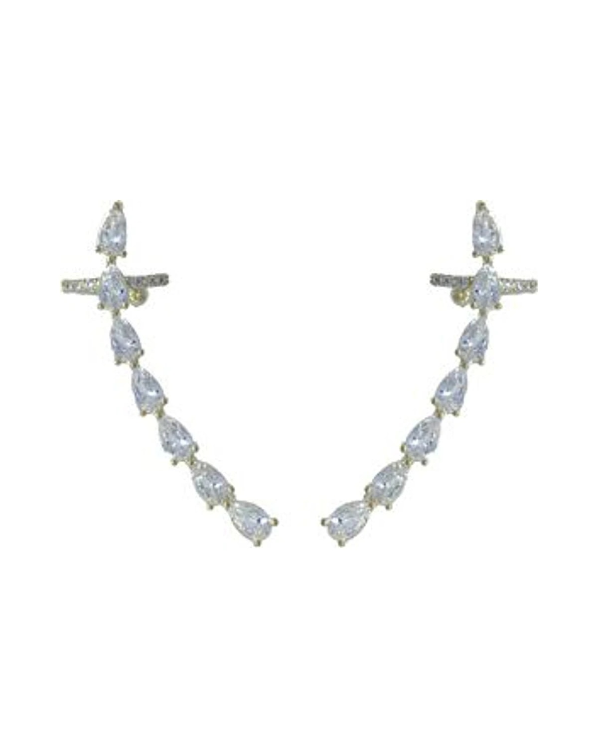 Brinco Navetes Zirconias "Ear Cuff"