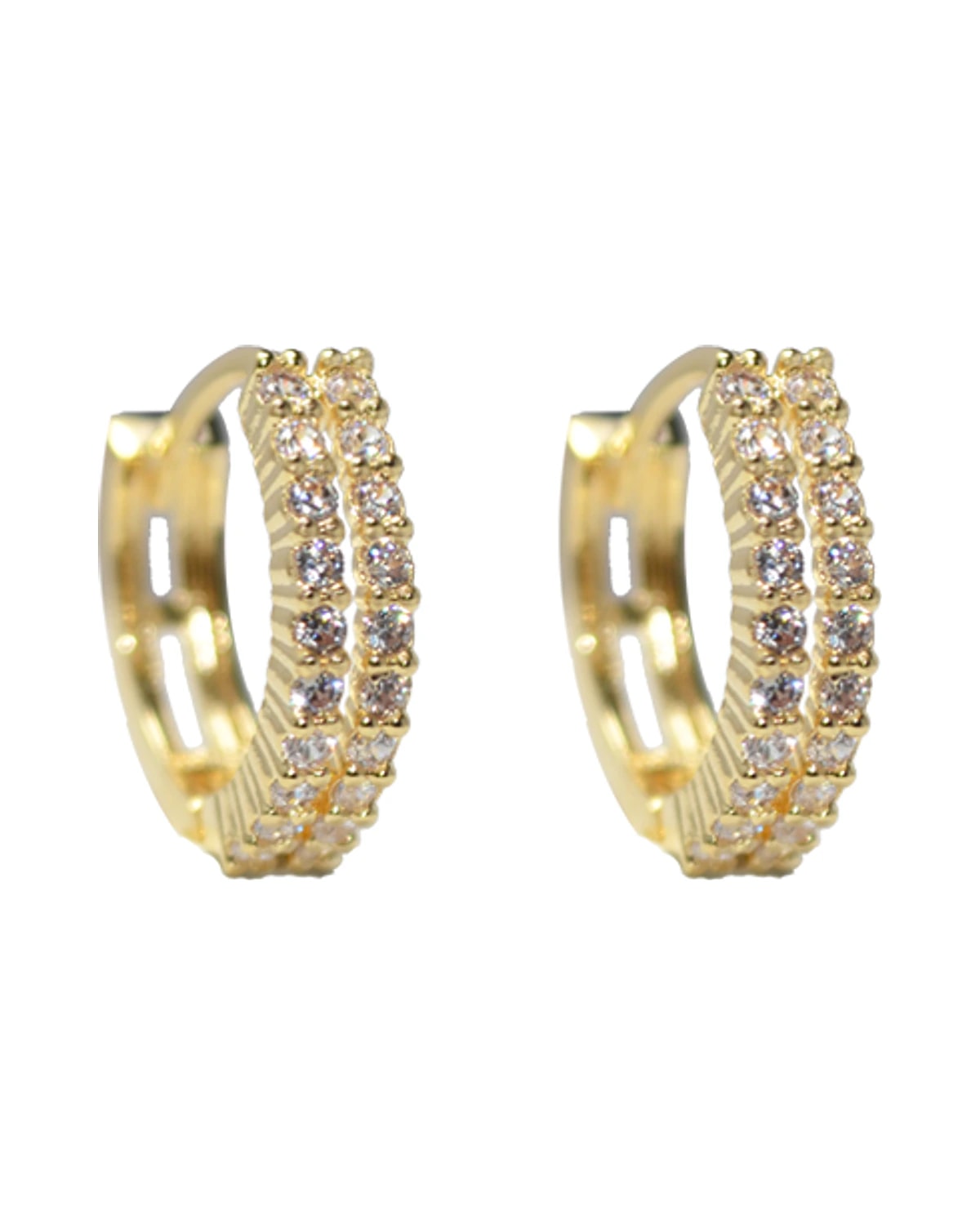 Brinco 1/2 Argolinha Zirconia