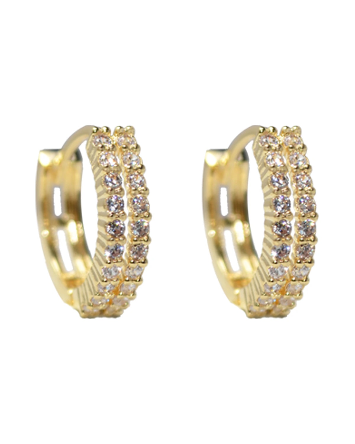 Brinco Mini Argolinha Zirconia Branca