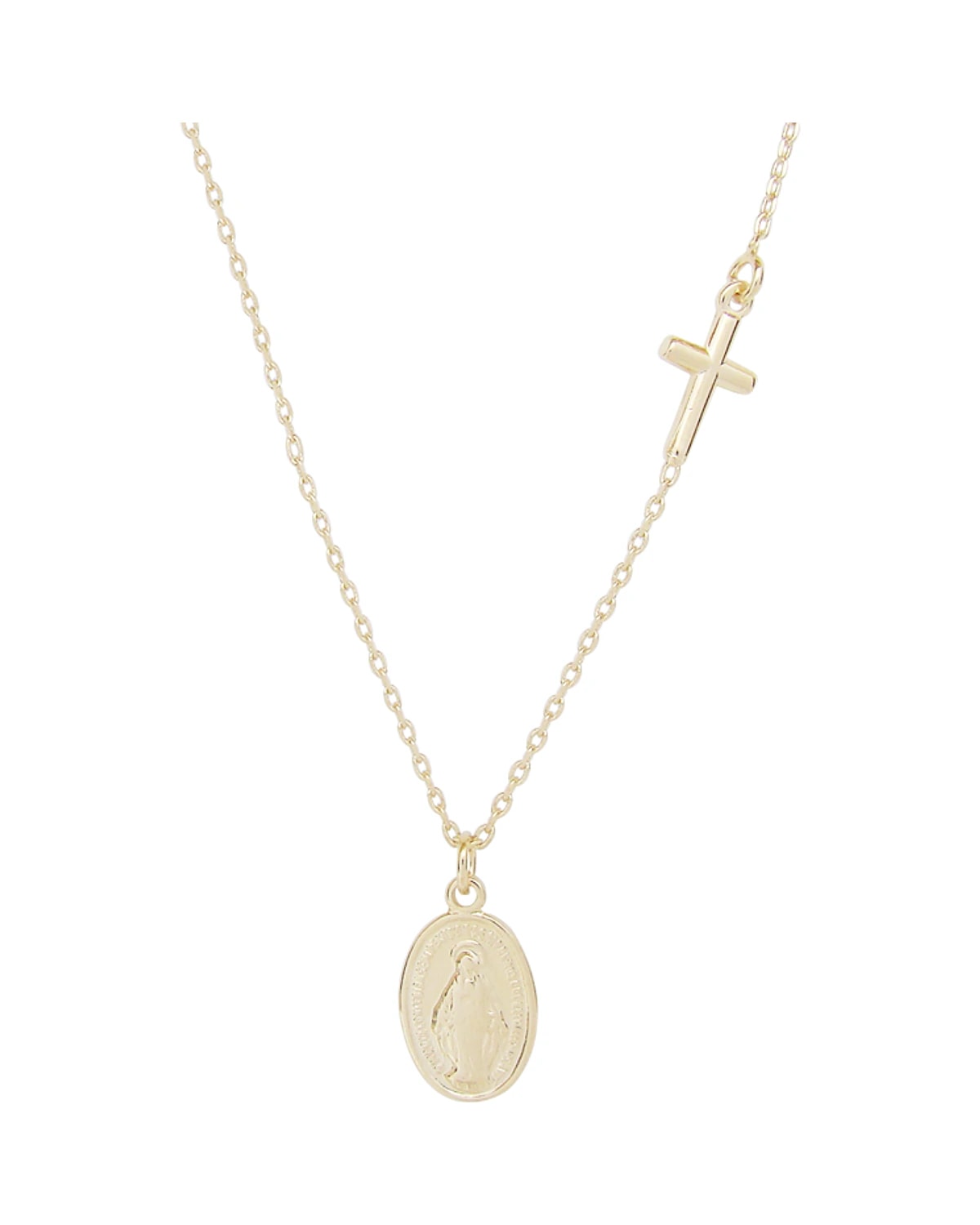 Gargantilha Crucifixo e Medalha Santa
