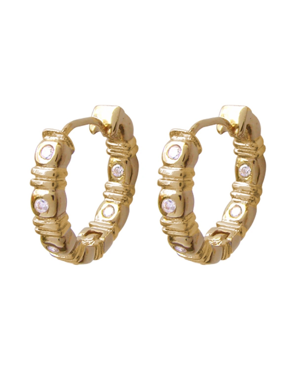 Brinco Argola com Trava 4 Zirconias