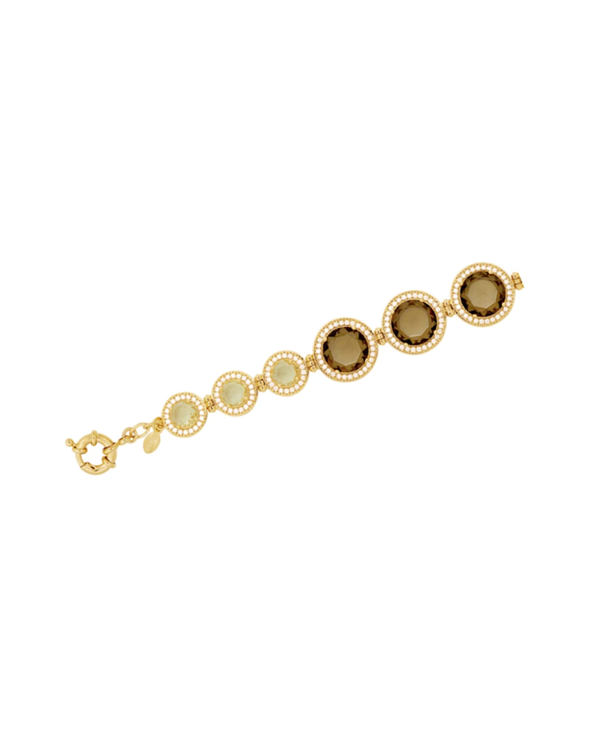 Pulseira Cristais Fume C/ Amarelo