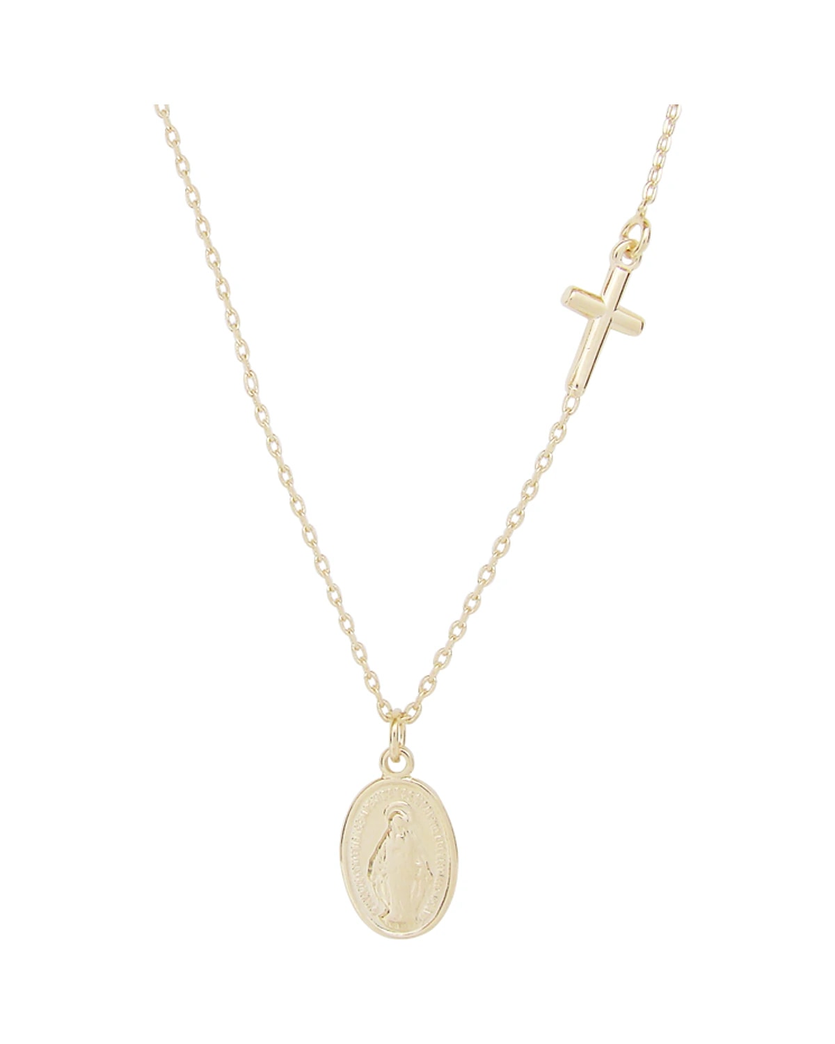 Gargantilha Crucifixo e Medalha Santa