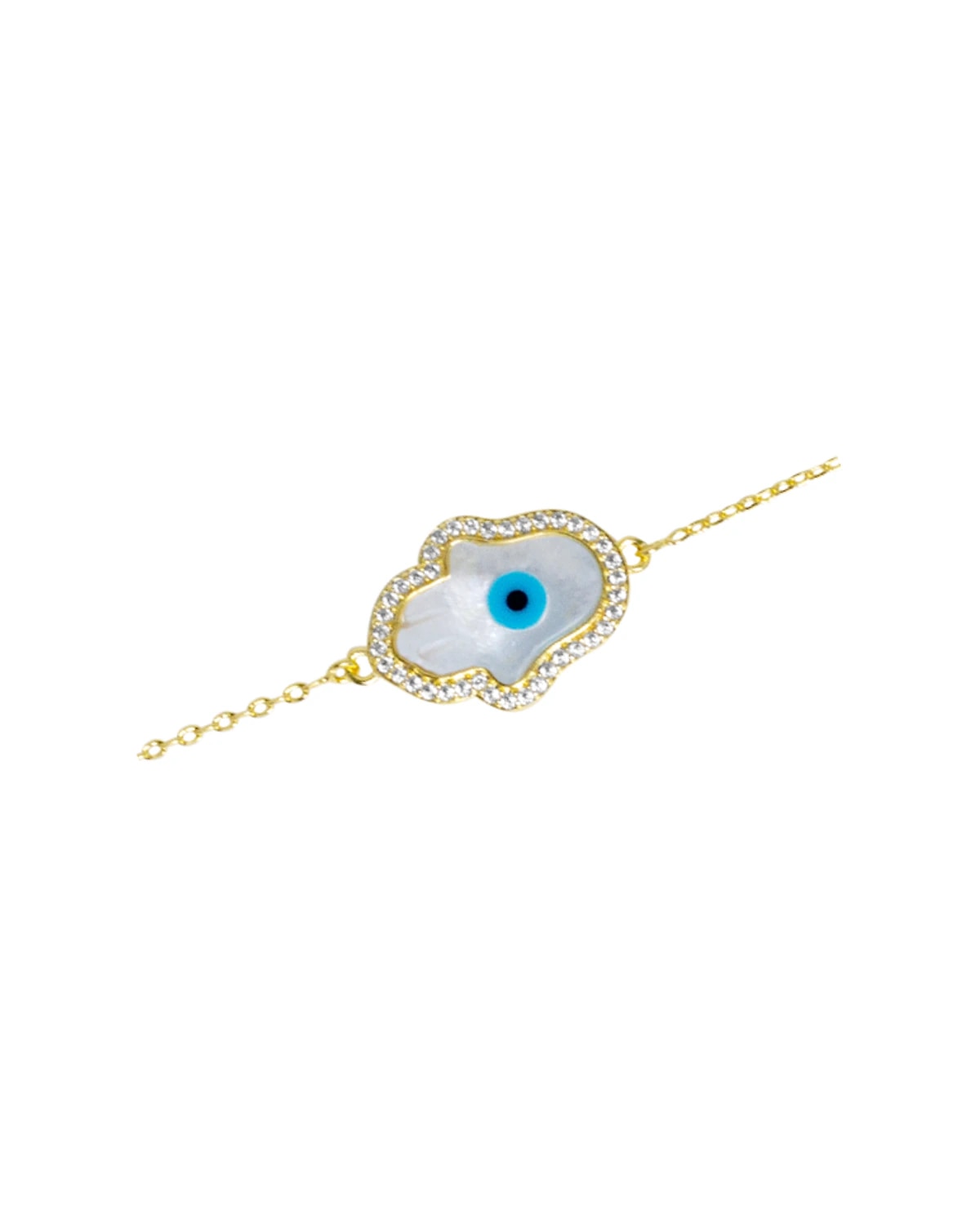 Pulseira Mão de Fátima Olho Grego